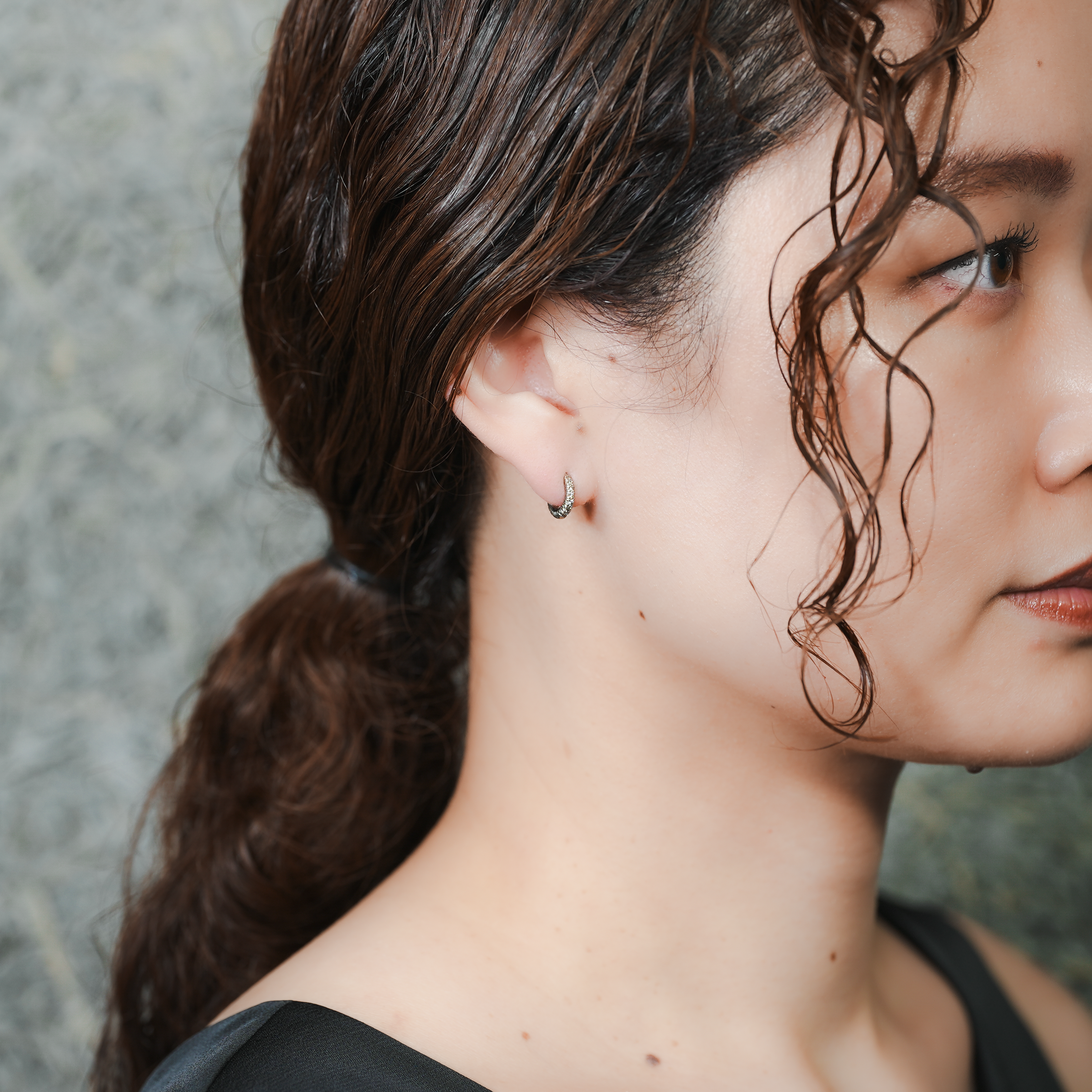 hum ハム HUMETE 'CLASSIC' PIERCED EARRINGS [et-P96s] ピアス ゴールド ダイヤモンド フープ