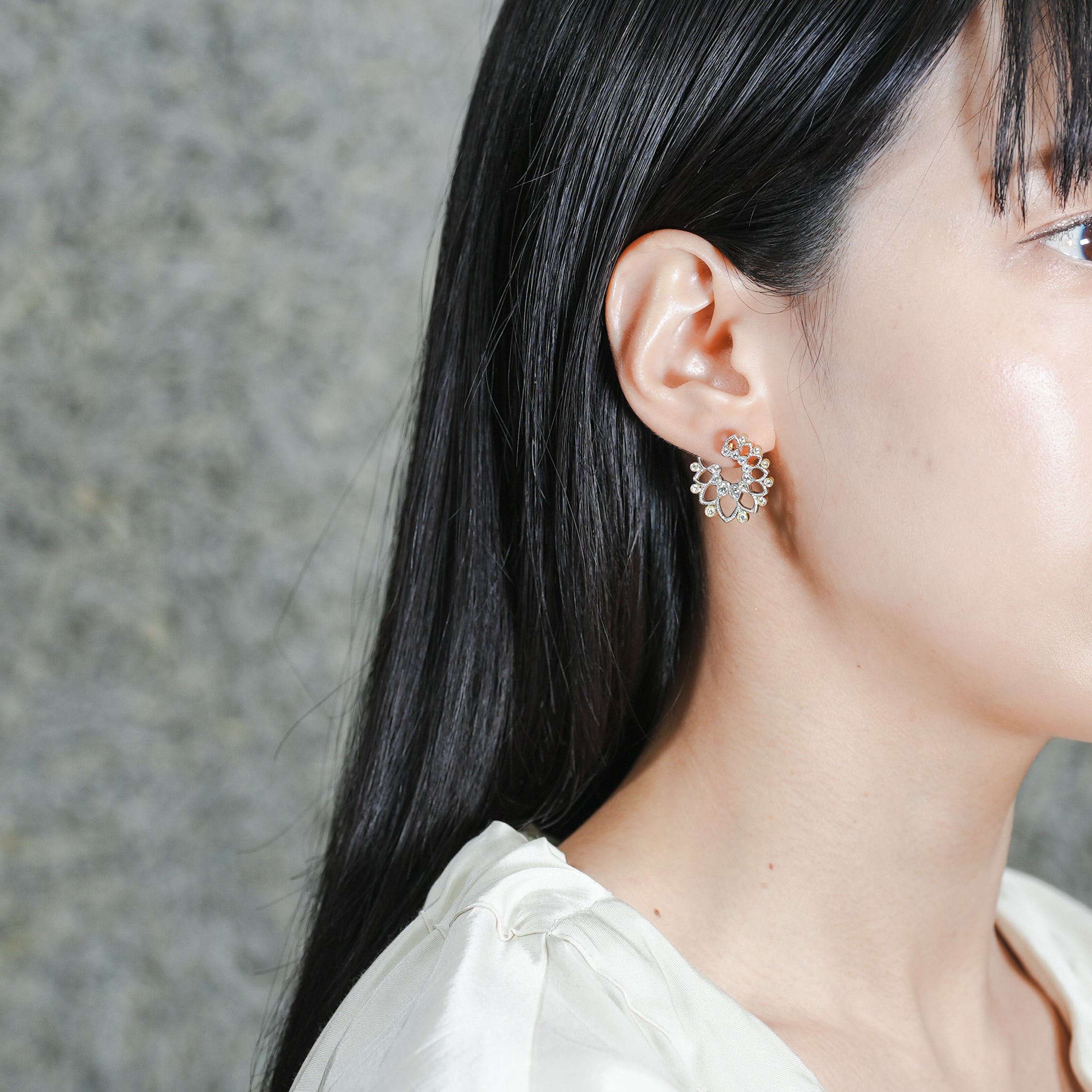 LACE COLLECTION ’GARLAND' PIERCED EARRINGS [la-P284]